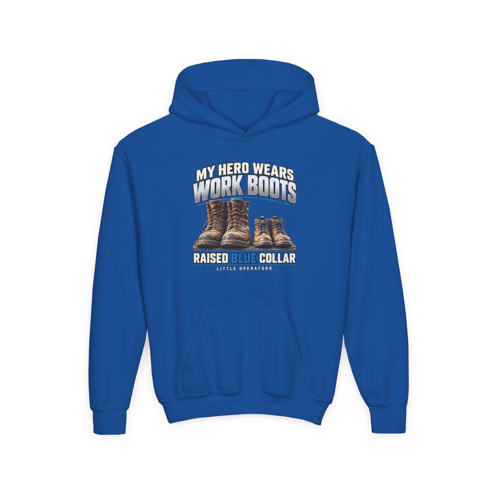 My Hero Wears Work Boots — Little Operators Youth Hoodie