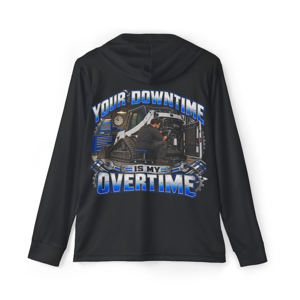 Your Downtime Is My Overtime — Black Sports AOP Full-Back Hoodie | Don’t Be a Ronnie