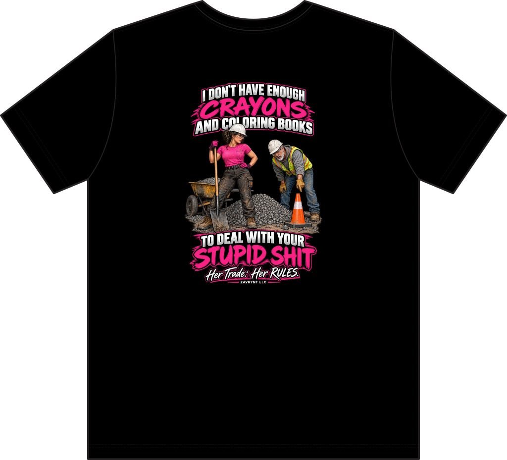 Her Trade. Her RULES. | Crayons and Coloring Books — Laborer Pocket T-Shirt