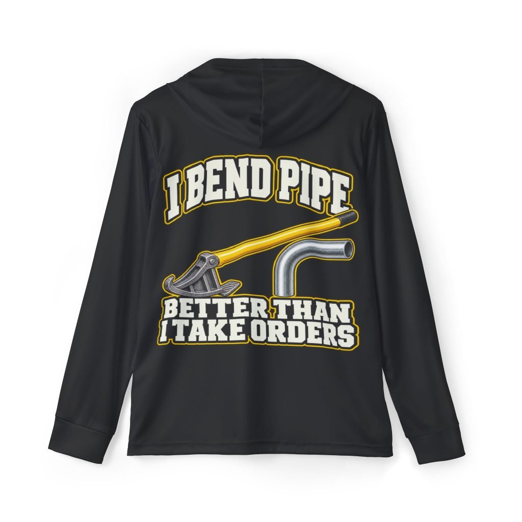 I Bend Pipe Better Than I Take Orders — Black Sports AOP Full-Back Hoodie | Don’t Be a Ronnie