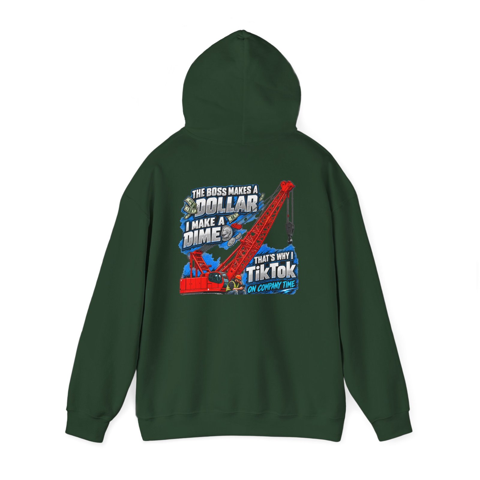 Crane Operators & Oilers — TikTok on Company Time Hoodie | Trades TikTok Collection - Image 5
