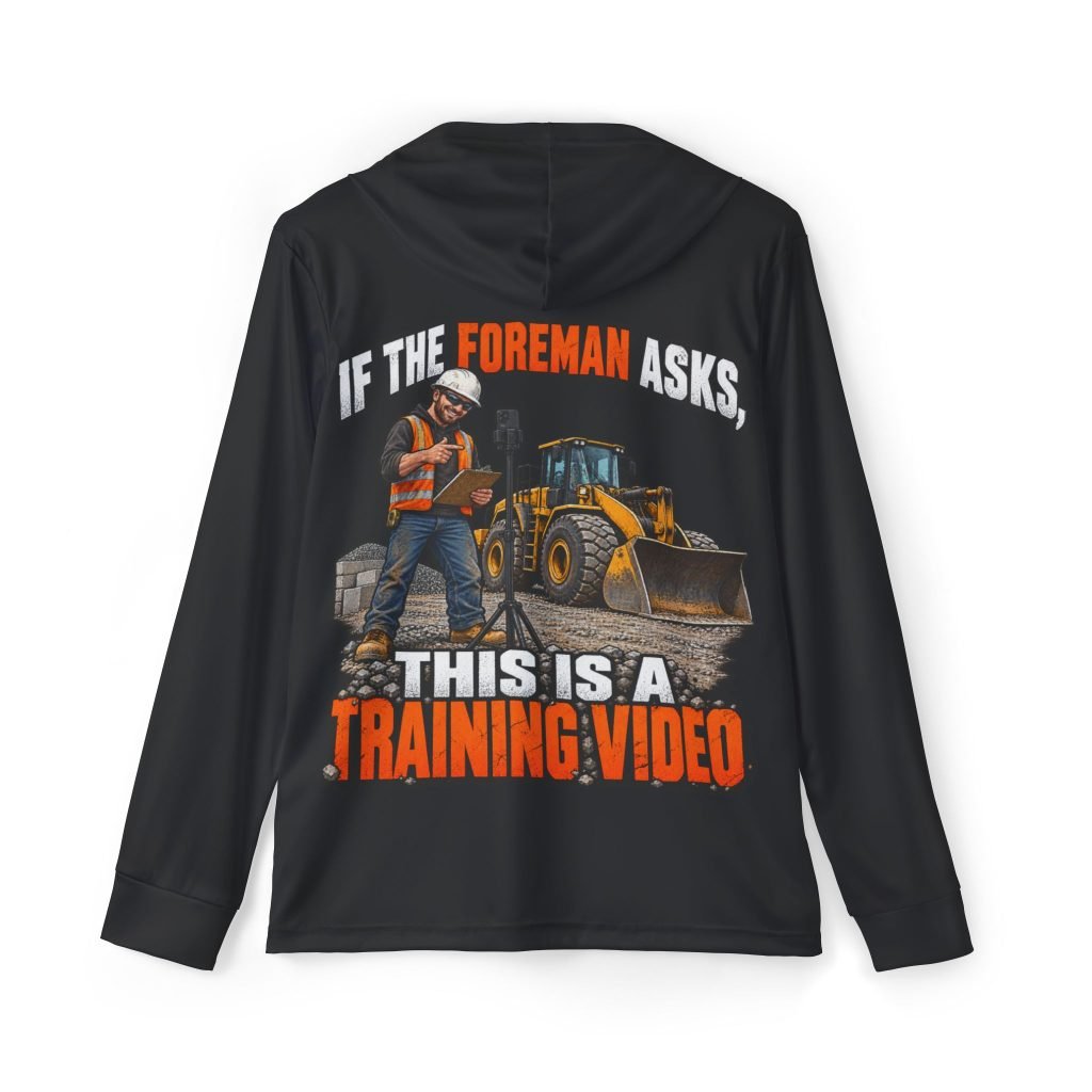If the Foreman Asks, This Is a Training Video — Black Sports AOP Full-Back Hoodie | Don’t Be a Ronnie