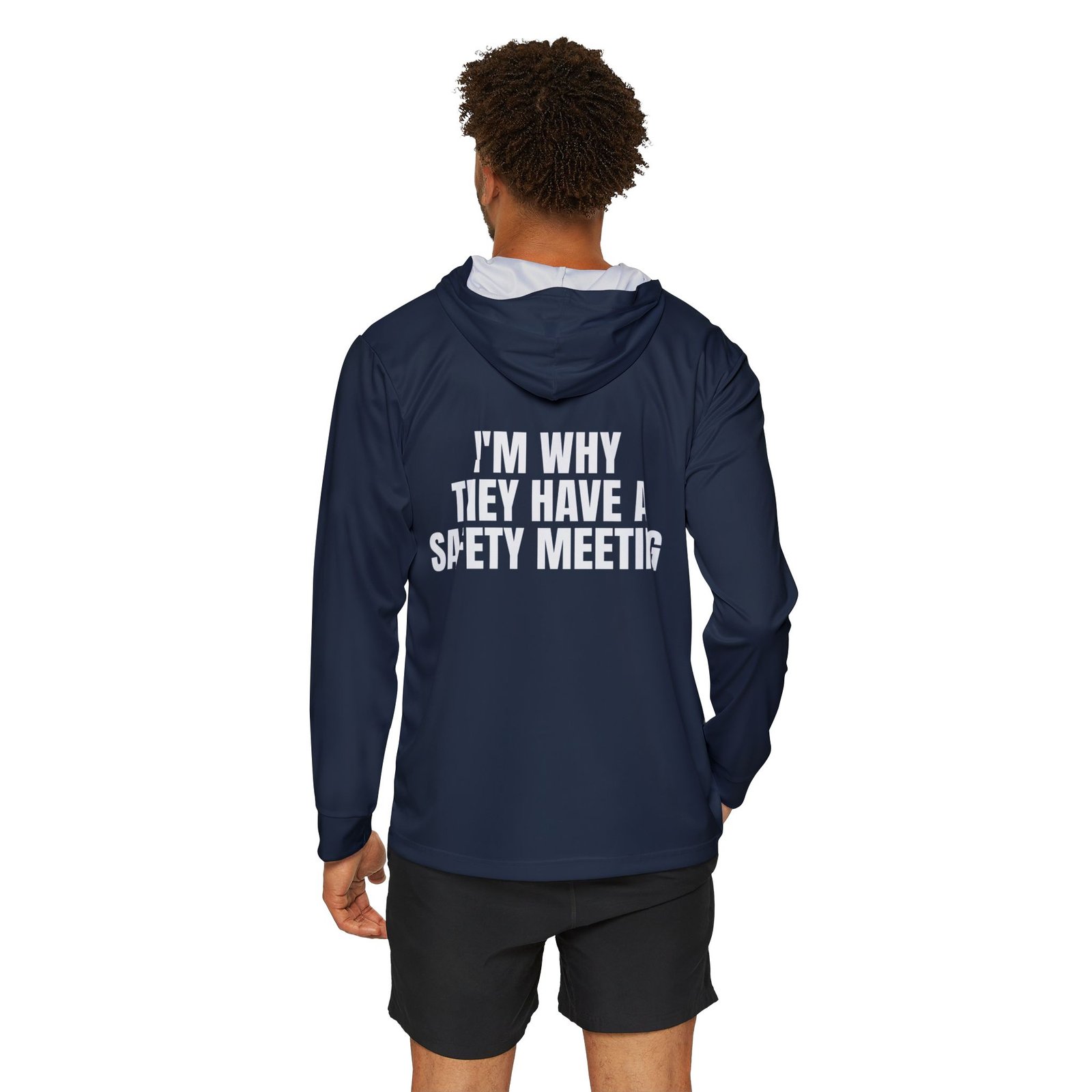 I’m Why They Have a Safety Meeting — Navy Sports AOP Full-Back Hoodie | Don’t Be a Ronnie - Image 4