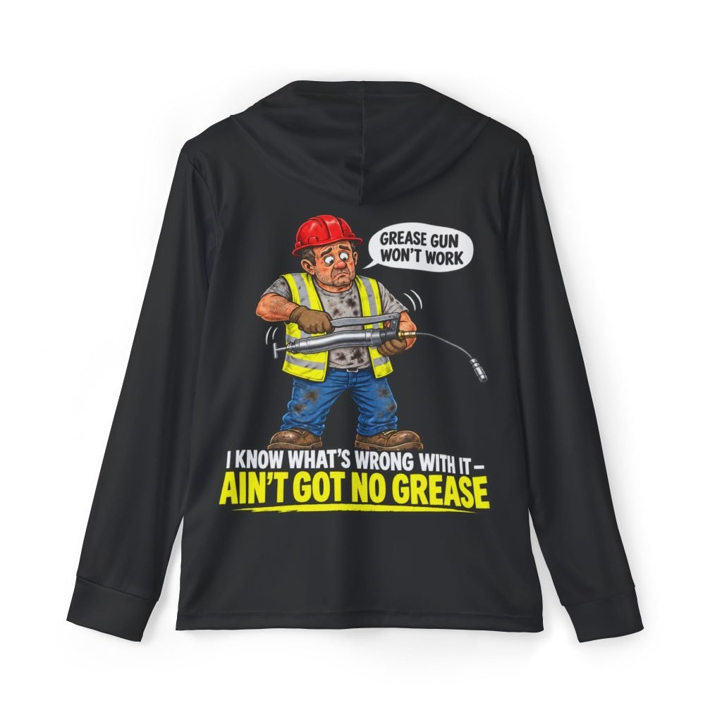 Ain’t Got No Grease — Black Sports AOP Full-Back Hoodie | Don’t Be a Ronnie