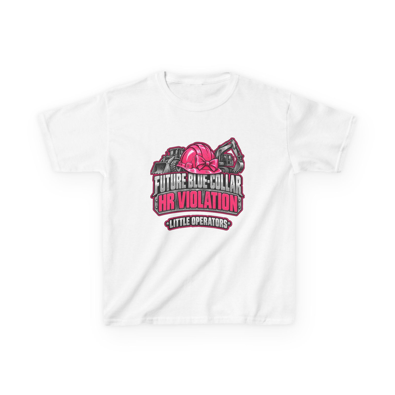 Future Blue-Collar HR Violation — Little Operators Pink Youth T-Shirt - Image 2
