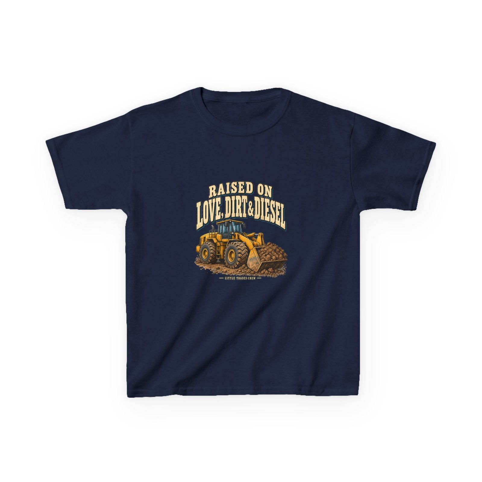 Raised on Love, Dirt & Diesel — Little Trades Crew Youth T-Shirt - Image 5