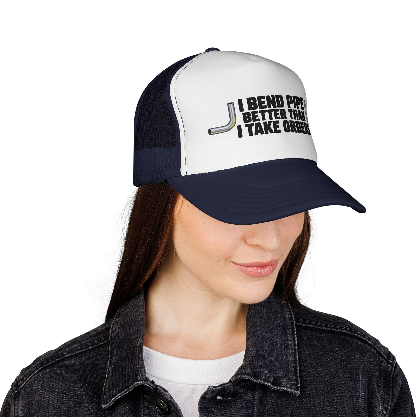I Bend Pipe Better Than I Take Orders | Electrician Trucker Hat - Image 12