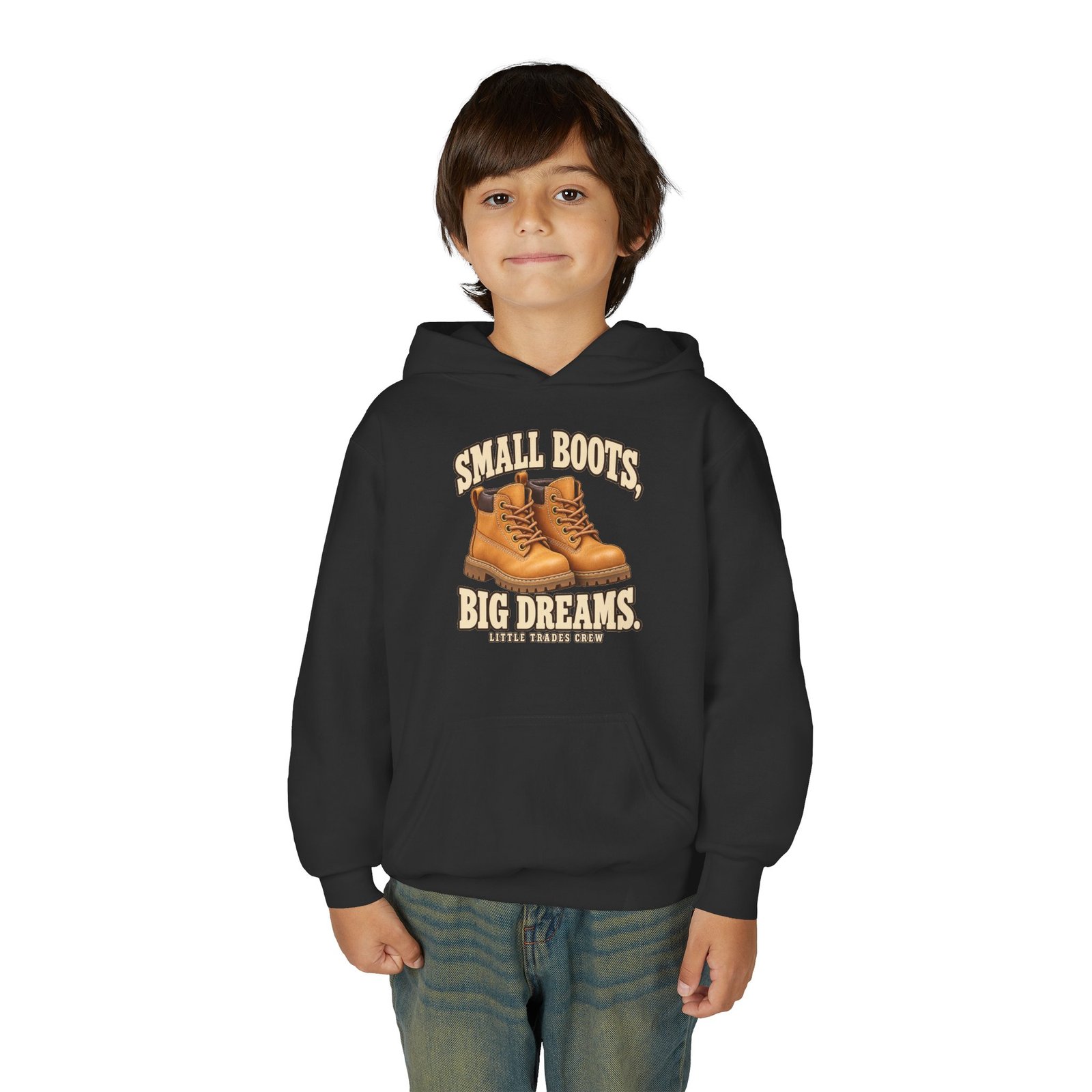 Small Boots, Big Dreams — Little Trades Crew Youth Hoodie - Image 3