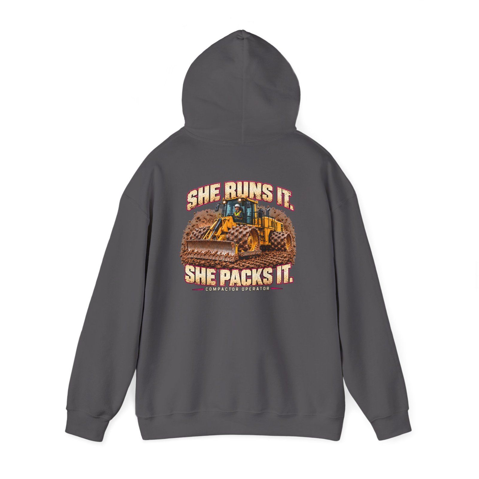 She Runs It. She Packs It. — Woman Compactor Operator Hoodie | Don’t Be a Ronnie - Image 5