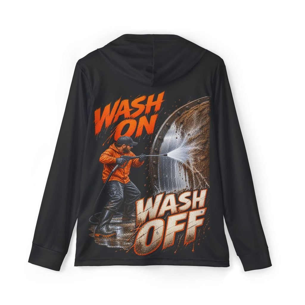 Wash On, Wash Off — Black Sports AOP Full-Back Hoodie | Don’t Be a Ronnie