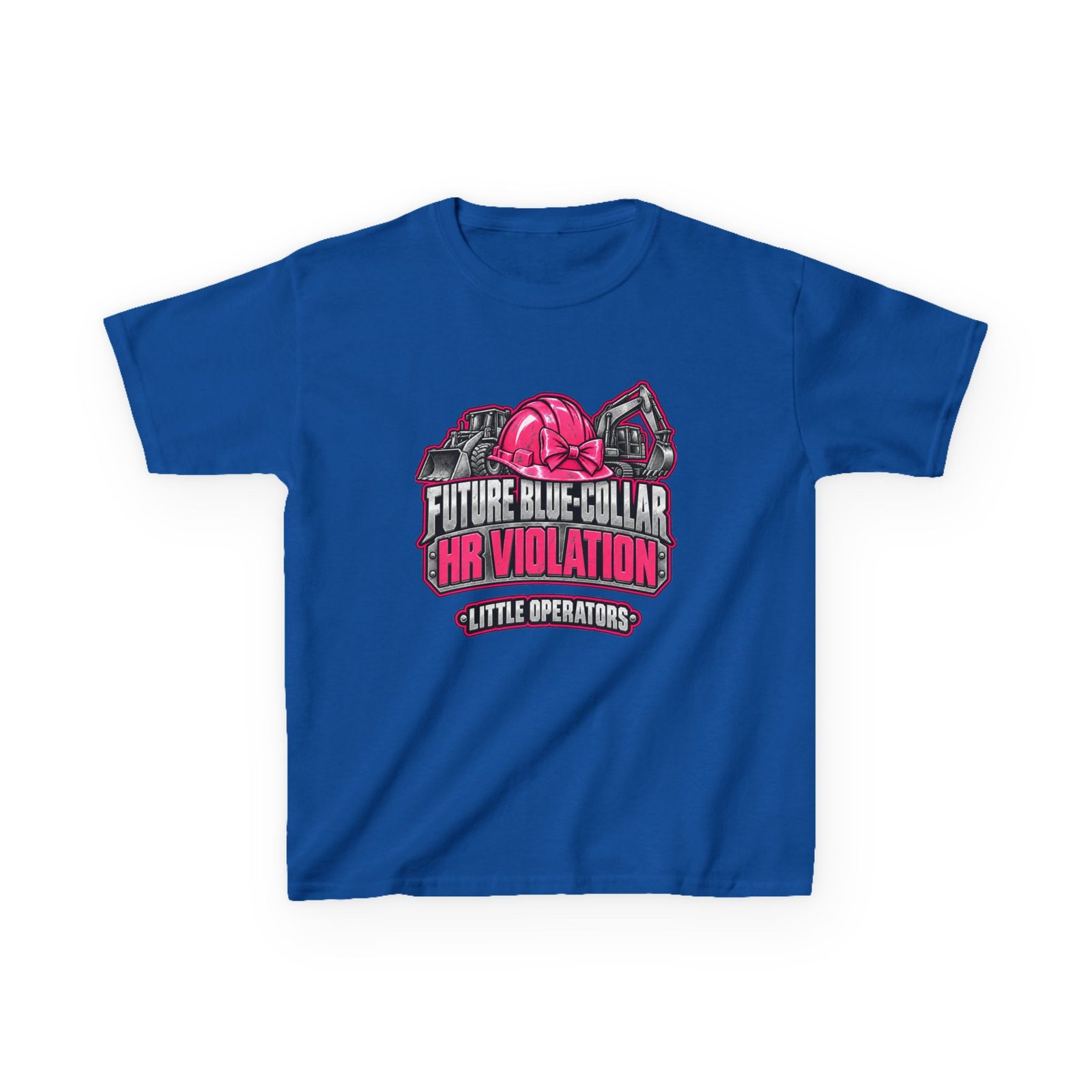 Future Blue-Collar HR Violation — Little Operators Pink Youth T-Shirt - Image 5
