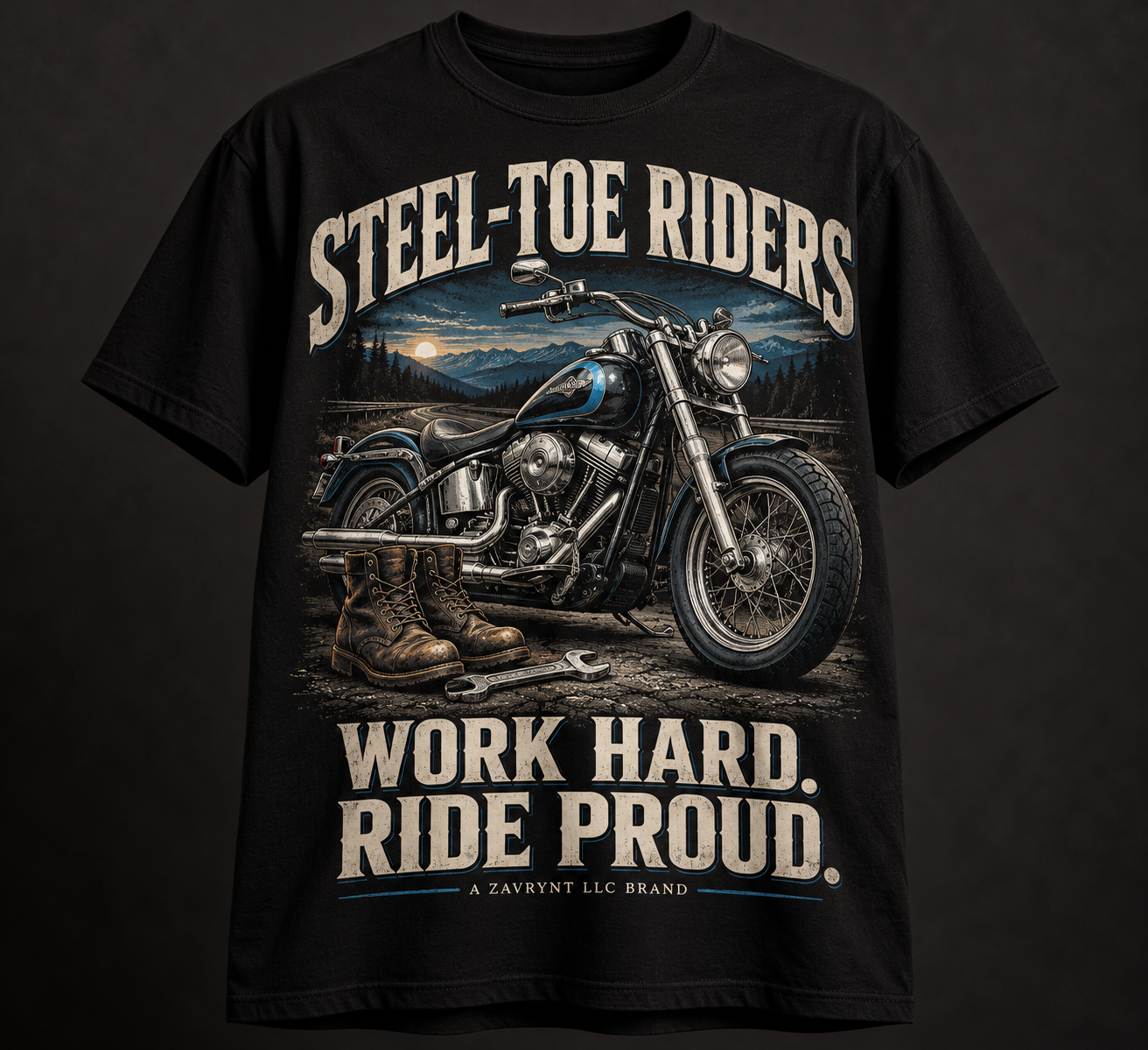 Steel-Toe Riders Work Hard Ride Proud shirt concept